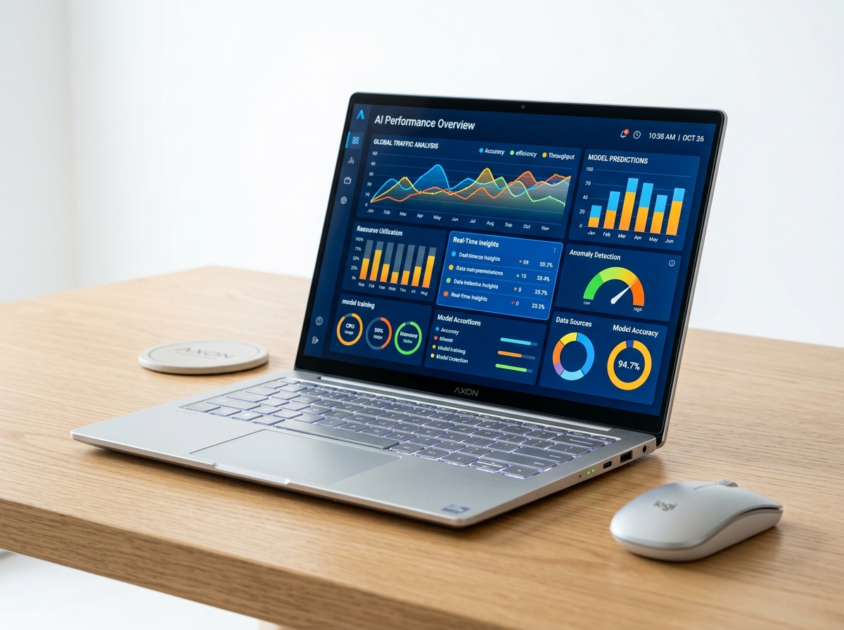 Slim AI-ready laptop with performance dashboard